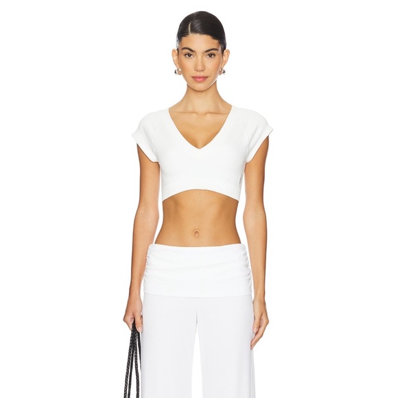 NWT Free People Movement Mainstream Baby Tee Bra in White - Picture 3 of 9